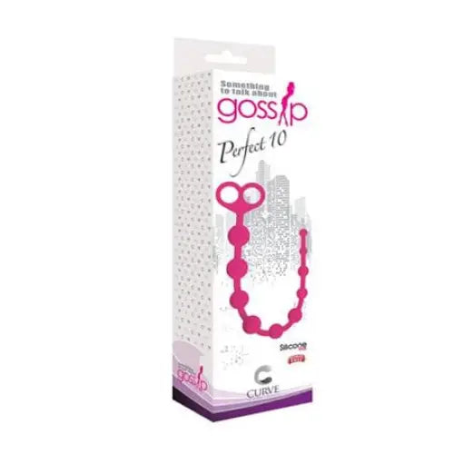 Curve Novelties Anal Beads Gossip Perfect 10 Silicone Anal Beads Magenta at the Haus of Shag