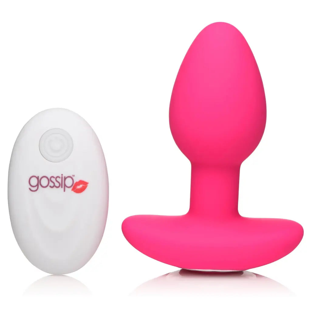 Gossip Pop Rocker 10-Function Rechargeable Butt Plug in magenta with flared base for safety