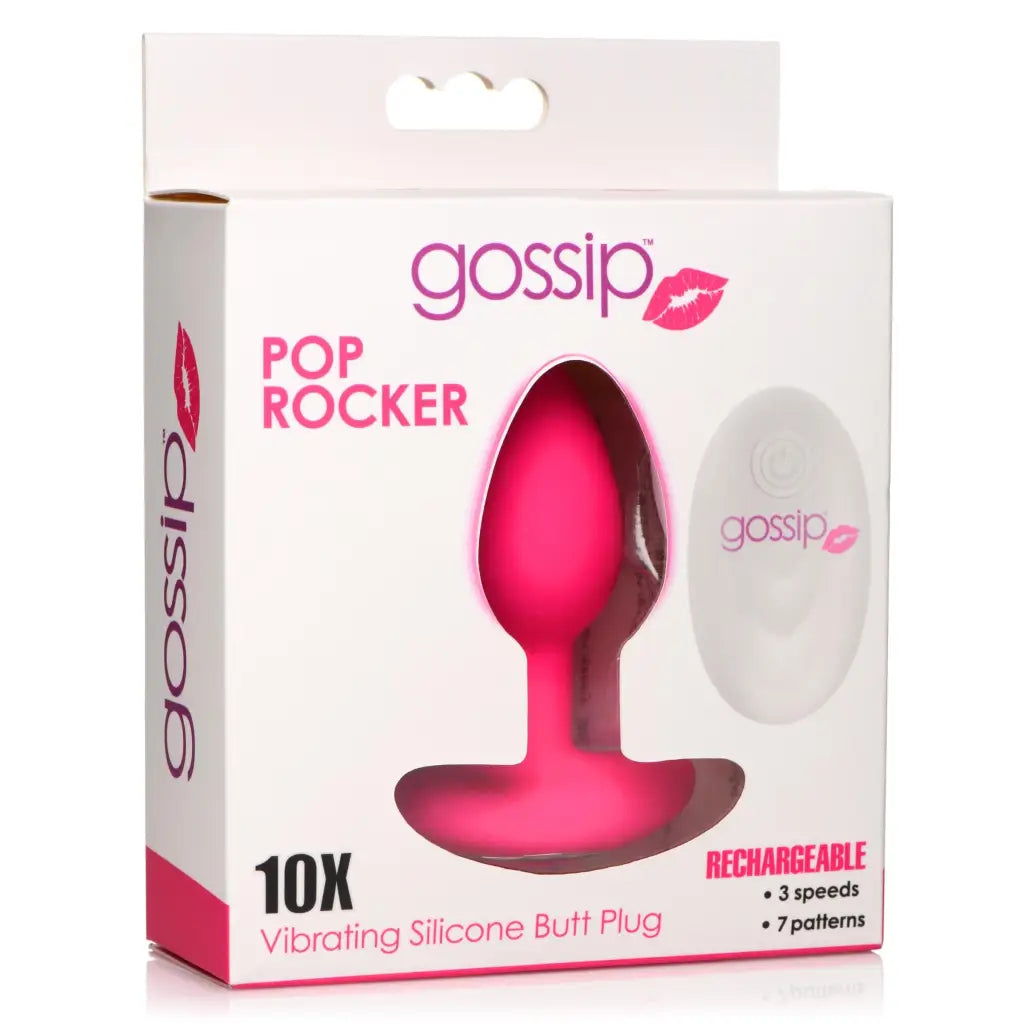 Curve Novelties Powered Plug Magenta Gossip Pop Rocker 10-Function Rechargeable Butt Plug Magenta at the Haus of Shag