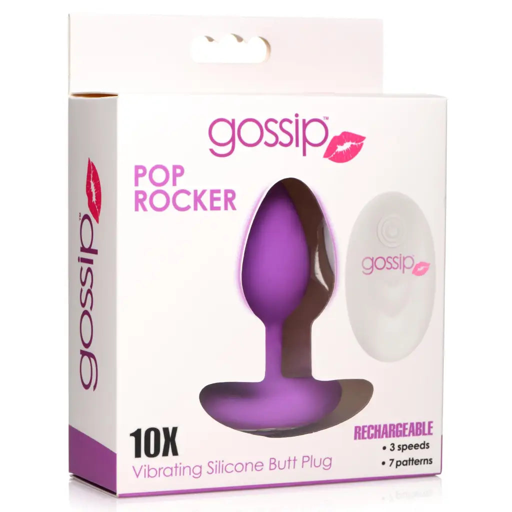 Curve Novelties Powered Plug Violet Gossip Pop Rocker 10-Function Rechargeable Butt Plug Violet at the Haus of Shag