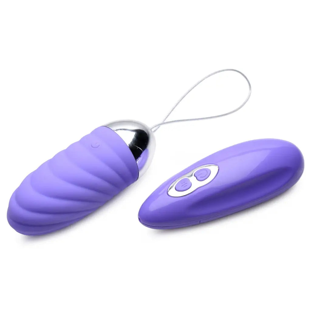 Grape Gasm 36x Swirled Vibrating Remote Control Egg with purple vibrating sex toys