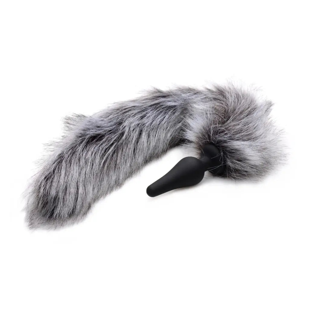 Tailz Tail Plug Gray Gray Wolf Tail Anal Plug And Ears Set at the Haus of Shag