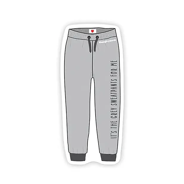 Grey Sweatpants Naughty Sticker - Pack Of 3 - Stickers