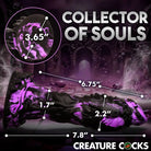 Fantastical, purple-glowing grim silicone dildo - Creature Cocks Grim detailed measurements