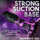 Creature Cocks Grim Silicone Dildo with strong suction base in black and purple