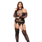 Halter Body Stocking Jumpsuit Qn - Black - Bodystocking