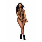 Halter Fishnet Teddy W/ Chains Black - Bodysuit