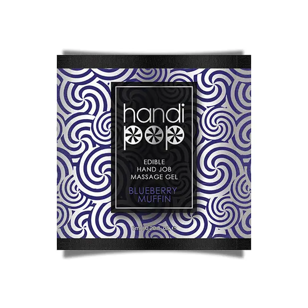 Handipop Hand Job Massage Gel Single Use Packet - 6 Ml Blueberry Muffin - Lubricant Sampler