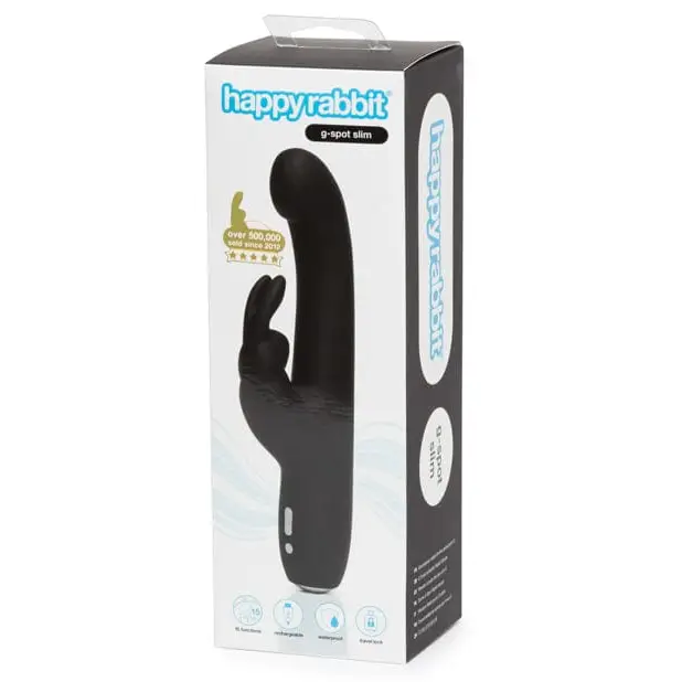 Happy Rabbit Vibrator Black Happy Rabbit Slimline G Spot at the Haus of Shag