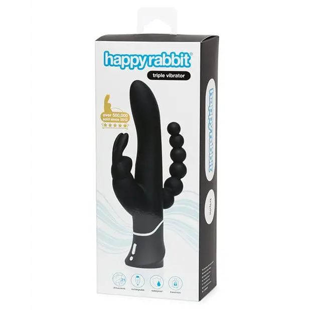 Happy Rabbit Vibrator Happy Rabbit Triple Curve - Black at the Haus of Shag