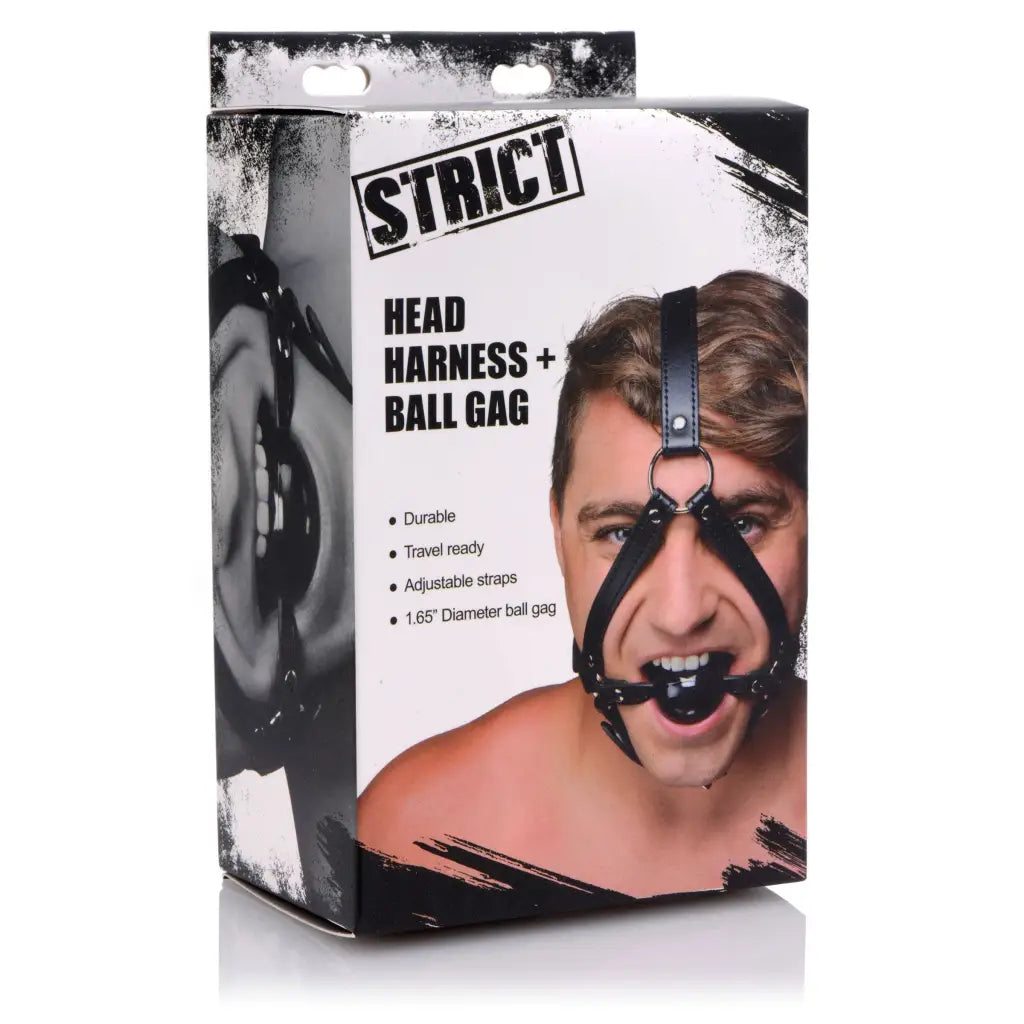 STRICT Ball Gag Head Harness With Inch Ball Gag at the Haus of Shag