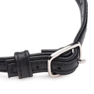 Heart lock leather choker with silver buckle and key, stylish and secure accessory