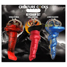 Creature Cocks Keychain Set: Hell-hound, Lord Kraken, King Cobra - Unique Silicone Designs