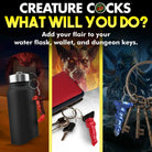 Fantasy Creature Cocks keychain set: Hell-hound, Lord Kraken, & King Cobra silicone designs