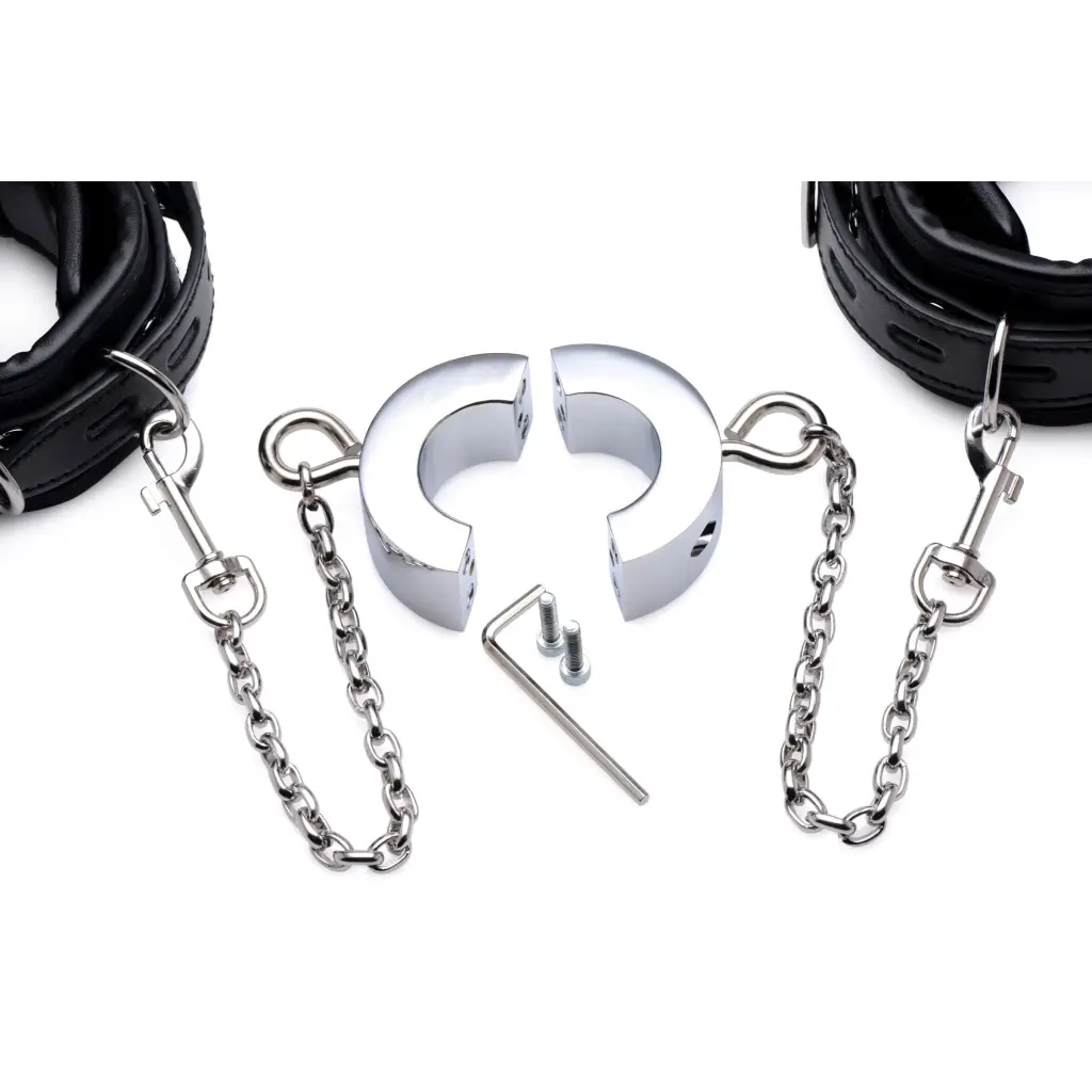 Metal ball stretcher with chains and leather straps – Hells Tether Ball Stretcher Humbler