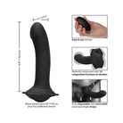 Her Royal Harness Me2 Remote Rumbler - Black silicone sex toy with straps and remote control