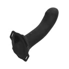 Black silicone sex toy, curved with textured base, from Her Royal Harness Me2 Remote Rumbler