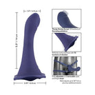 Purple silicone Royal Harness Me2 Thumper with adjustable straps and curved shape