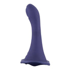 Purple silicone sex toy with curved shape and flared base from Her Royal Harness Me2 Thumper