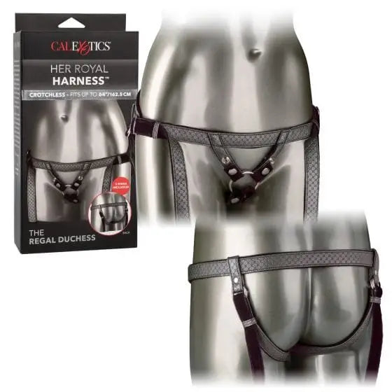 Her Royal Harness The Regal Duchess Pewter leather harness with packaging