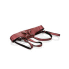 Red leather Regal Empress strap-on harness with adjustable ring diameter by CalExotics