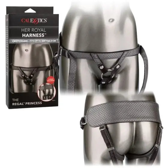 Her Royal Harness The Regal Princess Pewter: Stylish leather harness intimate apparel for women