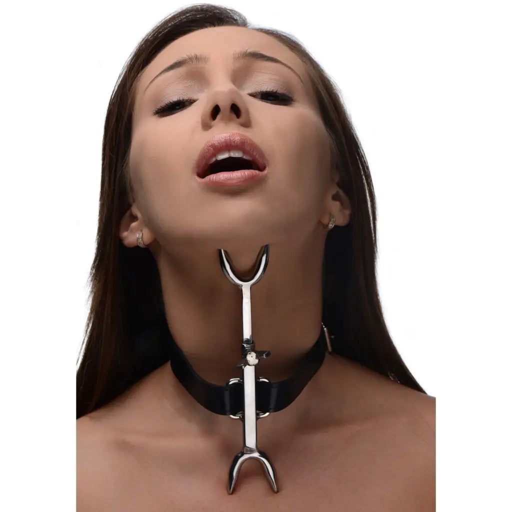 Posture collar with metal heretics fork for neck alignment and support