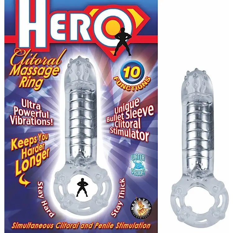 Hero Cockring & Clit Massager - Clear - Sextoys for Couples