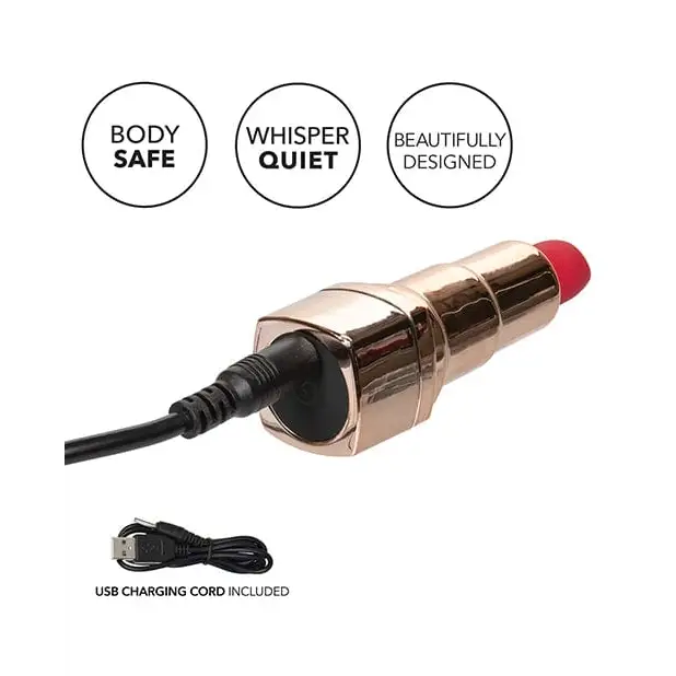 CalExotics Stimulators Hide & Play Rechargeable Lipstick - Red at the Haus of Shag