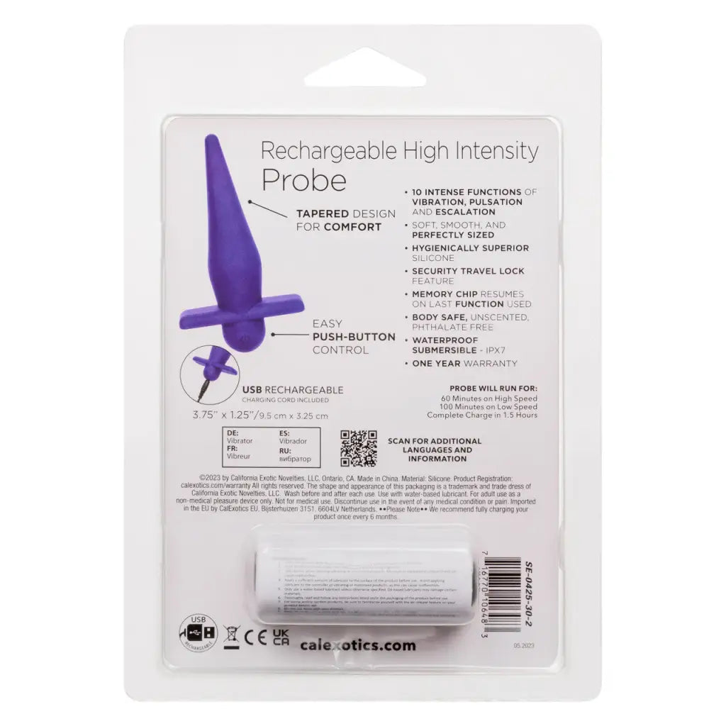 High Intensity Probe Purple Rechargeable - Powered Butt Plug