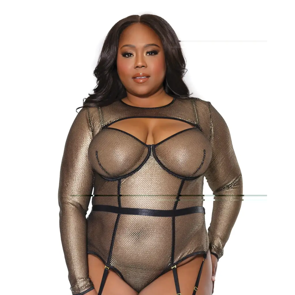 ’holiday Metallic Fishnet Shrug Black/gold Os/xl - Shrug