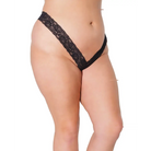 ’holiday Scallop Stretch Lace High Leg Thong Black Os/xl - Thong