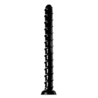 Hosed 18 Inch Swirl Anal Snake - Black Spiral-Textured Dildo with Flared Base