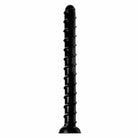 Black spiral-textured dildo with flared base - Hosed 18 Inches Swirl Anal Snake