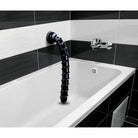 Hosed 18 Inches Swirl Anal Snake: Flexible black spiral faucet in white sink