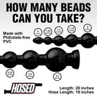 Hosed Plain Dildo Black Hosed 19 Inch Graduated Bead Anal Snake at the Haus of Shag