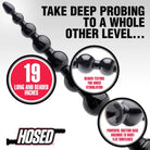 Hosed Plain Dildo Black Hosed 19 Inch Graduated Bead Anal Snake at the Haus of Shag