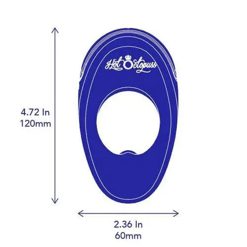 Hot Octopuss ATOM PLUS cock ring displayed alongside the size of the toilet seat for comparison