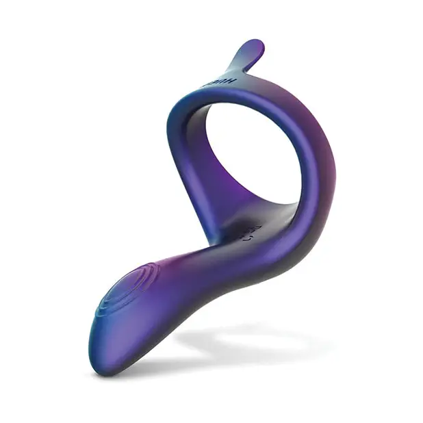 Hueman Eclipse Cock Ring w/Vibrating Perineum - Purple - Anal Products