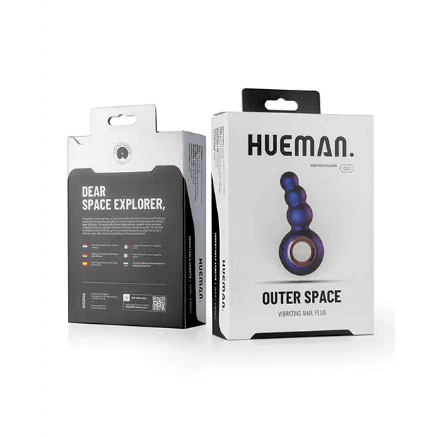 Hueman Outer Space Vibrating Anal Plug - Purple - Powered Butt Plug