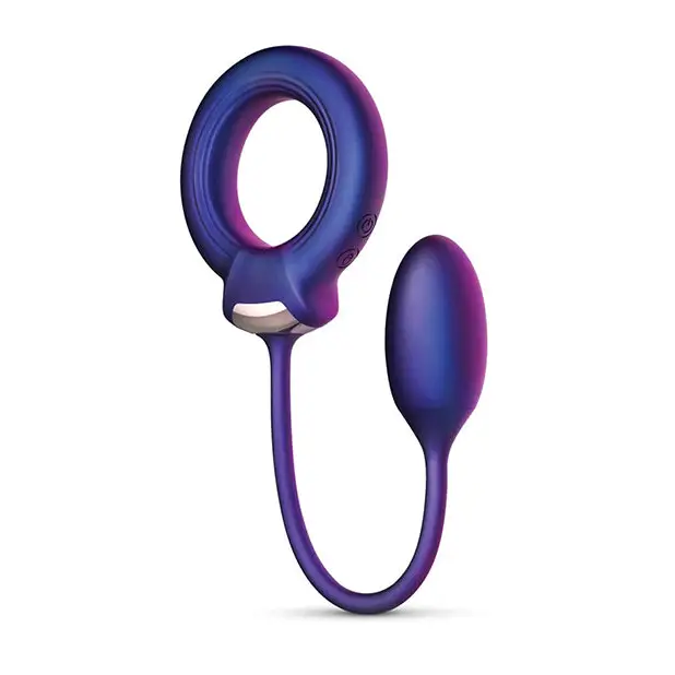 ’hueman Solar Cock Ring W/anal Ball - Purple - Penis Enhancement