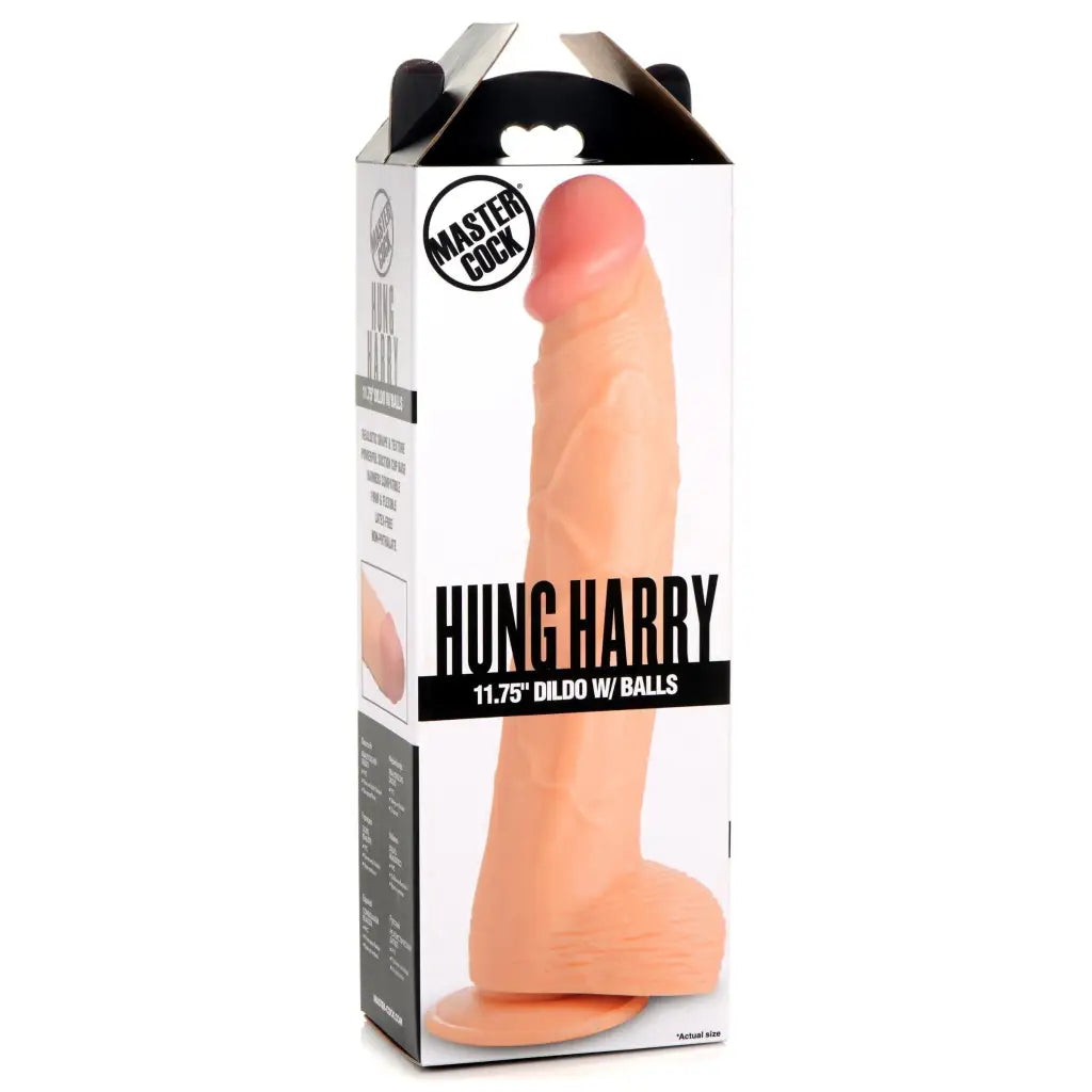 Master Cock Realistic Dildo Hung Harry 11.75 Inch Dildo With Balls at the Haus of Shag