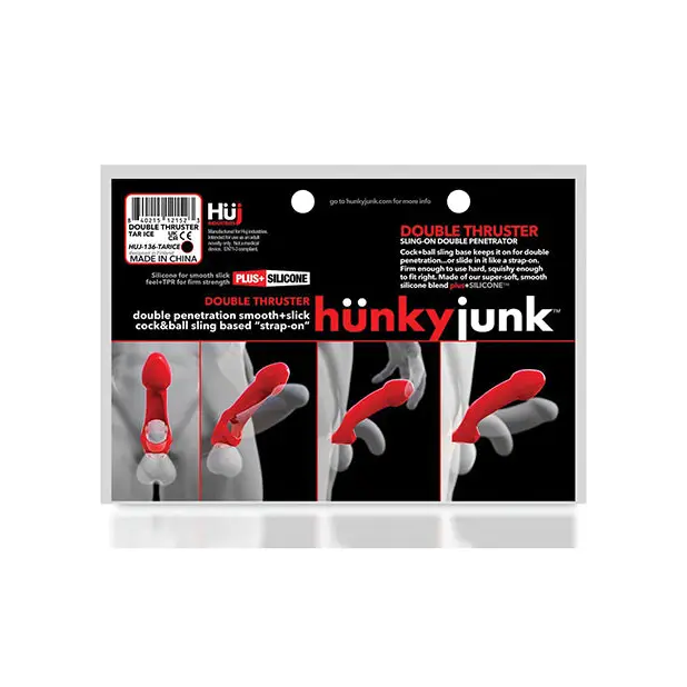 Hunky Junk Double Thruster Sling - Tar Ice - Cock Extender