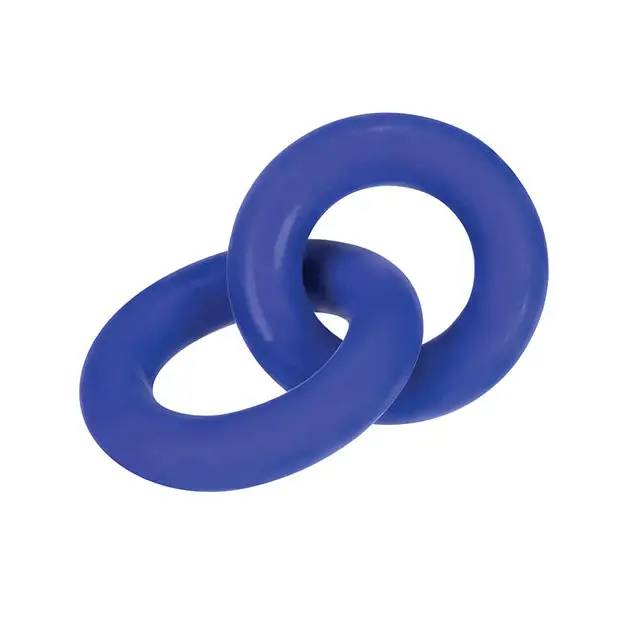 Hunkyjunk DUO linked cock/ball rings cobalt - Cock Ring