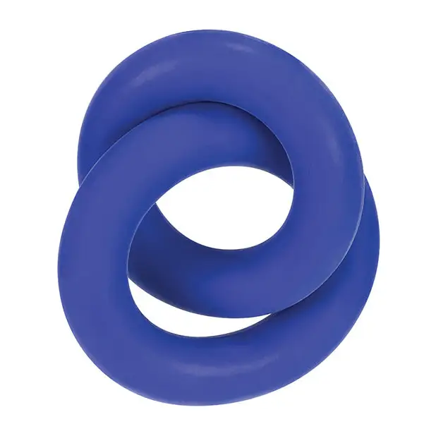 Hunkyjunk DUO linked cock/ball rings cobalt - Cock Ring