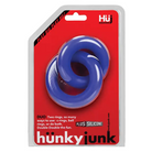 Hunkyjunk DUO linked cock/ball rings cobalt - Cock Ring