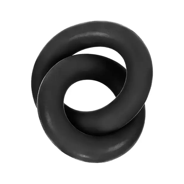 Hunkyjunk DUO Linked Cock/Ball Rings Tar - Cock Ring