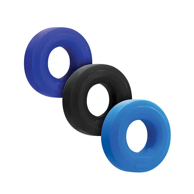 Hunkyjunk HUJ3 3-pack c-ring - Blue - Cock Ring