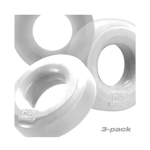 Hunkyjunk HUJ3 C-Ring 3-Pack White Ice - Cock Ring