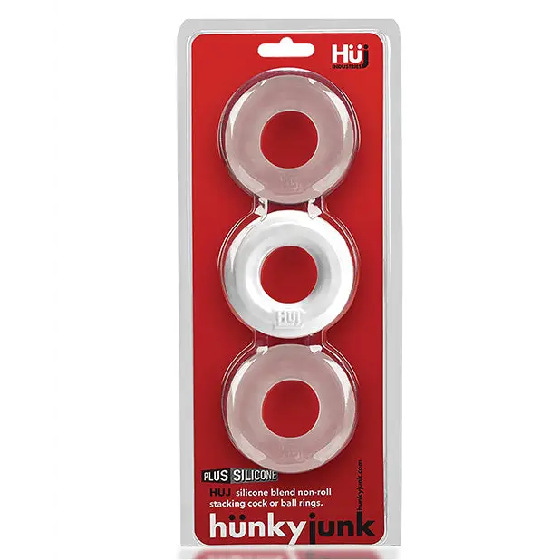 Hunkyjunk HUJ3 C-Ring 3-Pack White Ice - Cock Ring